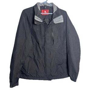 Camel‎ Crown Women's Black Windbreaker Jacket L Shell Water‑Resistant Outdoor